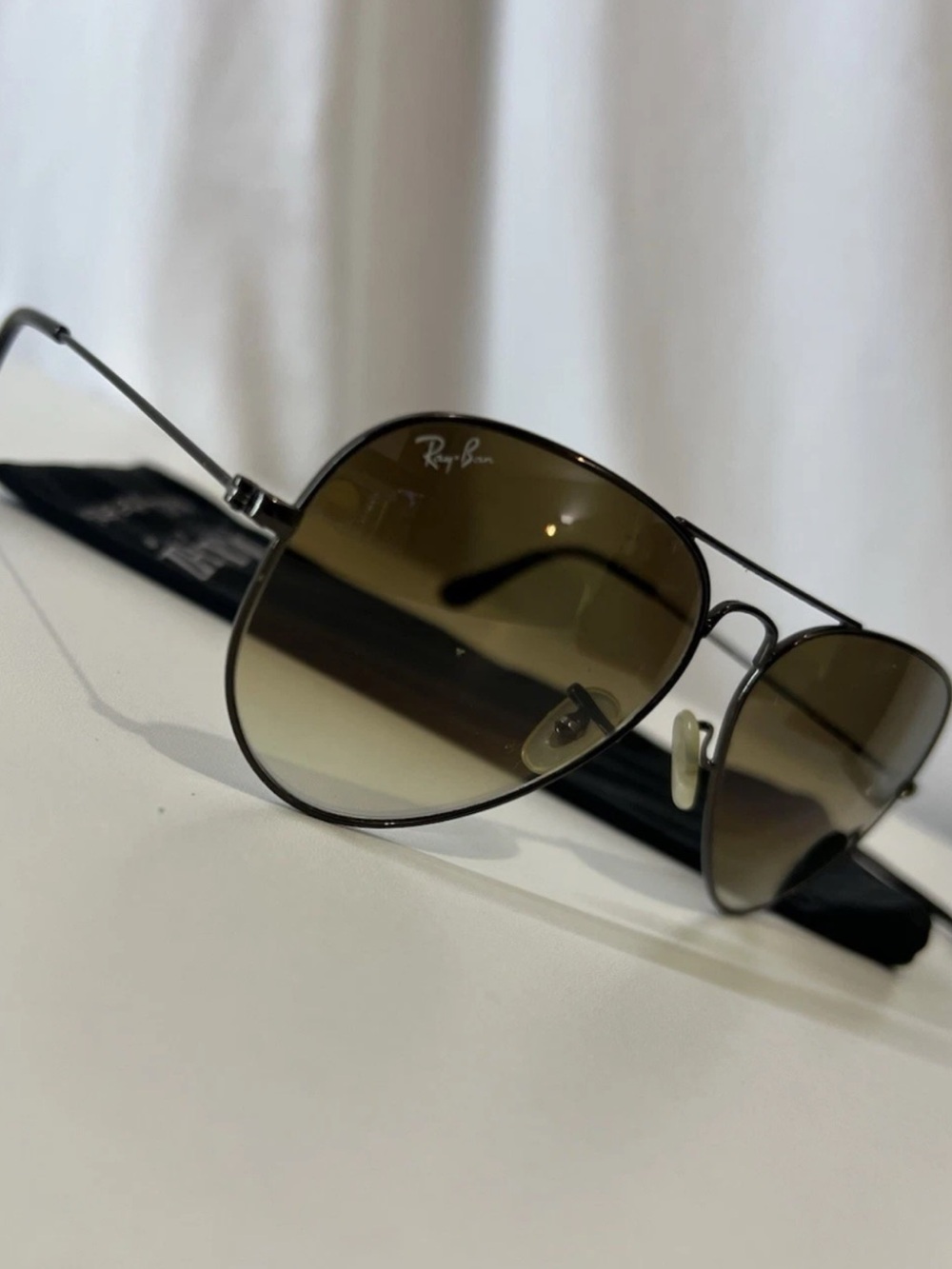Vintage Ray-Ban Sunglasses Brown Aviator Frames Brown Lens metal